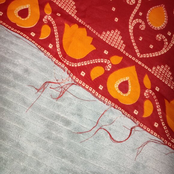 Fire Saree Sari Long Traditional 16 Feet Long Wrap Ethnic India Outfit Vintage - Picture 2 of 12